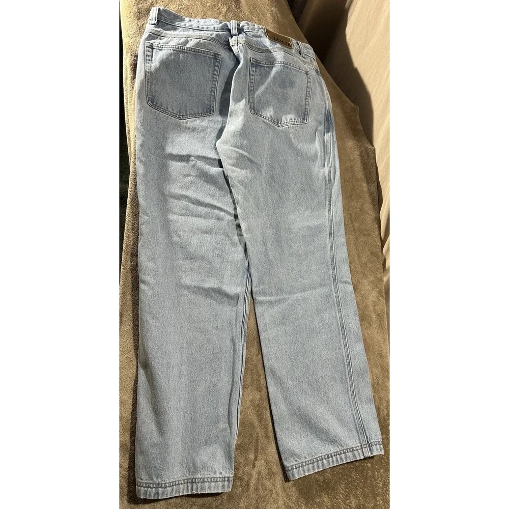 Duluth Trading Co Men's Lined Work Jeans 35x32 Light Wash Blue Heavyweight Denim